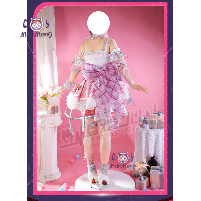 Anime Cosplay For Girls - 秋山美月アミア mzk アニメ PJSK コスプレ衣装女の子甘いピンクロリータドレス手袋アクセサリー小道具ハロウィンクリスマスギフト