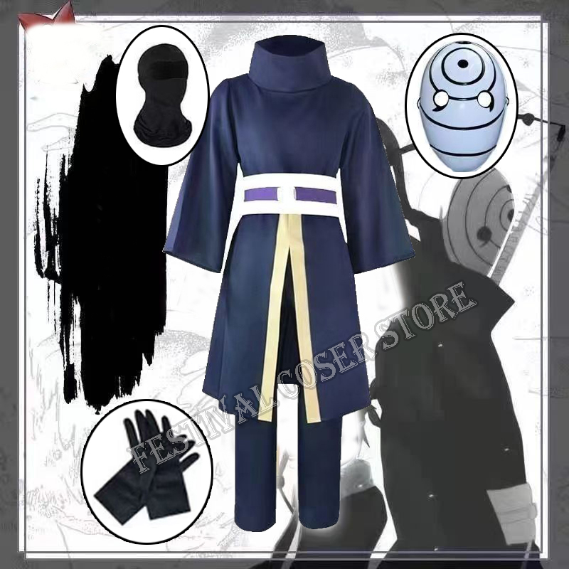 Anime Cosplay Ninja - アニメうちはオビトコスプレ衣装ハロウィンコスチューム女性男性忍者日本のローブ着物パフォーマンスフェスティバルユニセックス