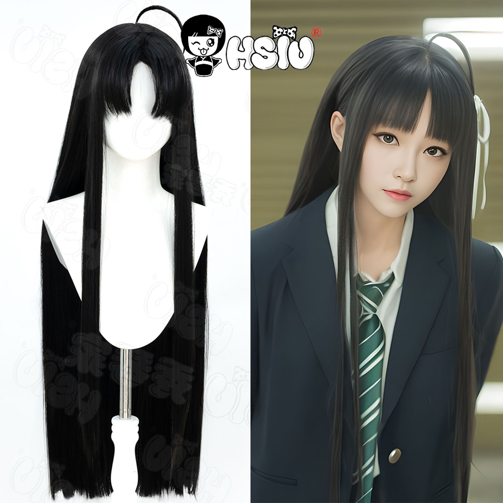 Anime Cosplay Girl With Black Hair - 阿波スバル コスプレウィッグ HSIU 80CM ブラックロングヘア 耐熱合成ウィッグ