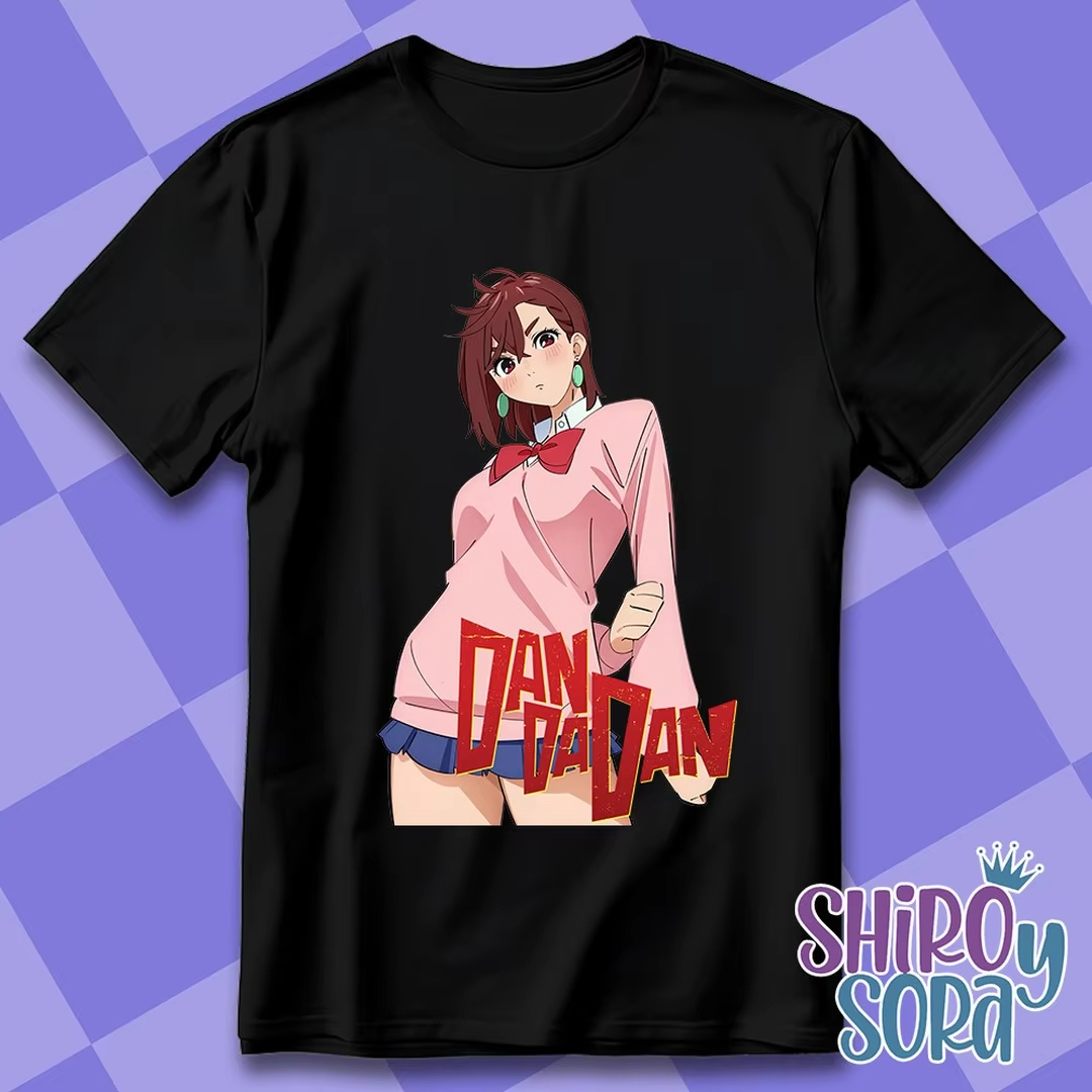 Anime Cosplay Title - 2026年夏 ダンダダン シングル ブラックTシャツ 阿波もも ボールドレッドタイトル