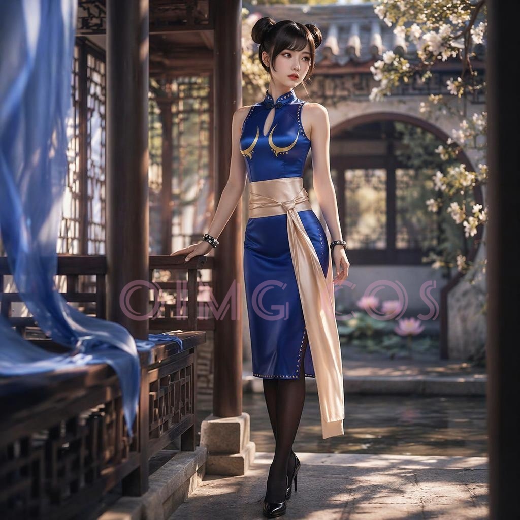 Anime Cosplay Event - ゲームストリートファイター春麗コスプレ衣装クラシック格闘ゲーム衣装フルセットハロウィンコミコンコスイベント用