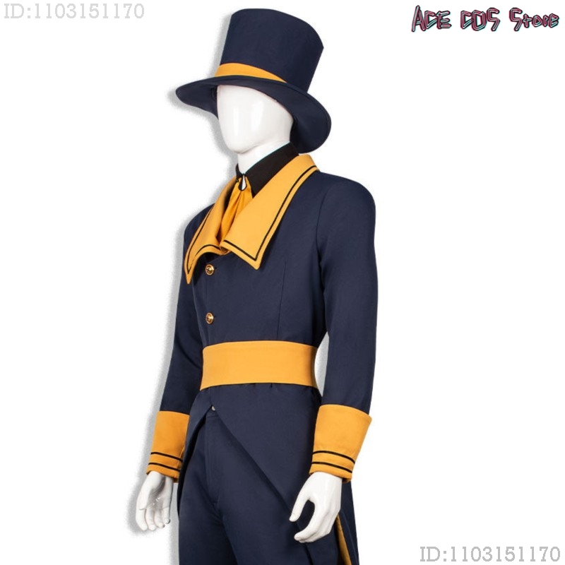 Anime Cosplay Title - ザ・フリーク・サーカスのチケットテイカーのコスプレ衣装 – 帽子とマスクの小道具セット、サーカス入場証、ハロウィンコスチューム（重複タイトルのものは1つを残しました）