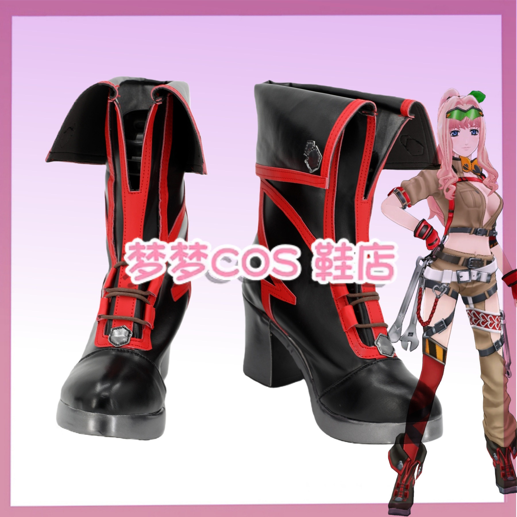 Anime Cosplay Nome - 超時空要塞マクロス シェリル・ノーム コスプレ靴 ギャラクティックフェアリーブーツ ハロウィンカーニバルパーティー クリスマスコスチューム小道具