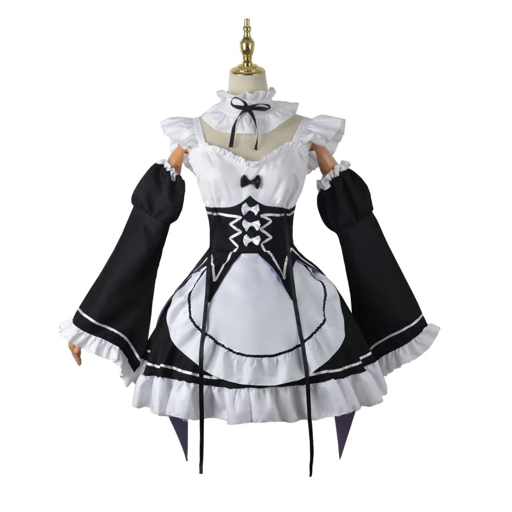 Anime Cosplay Re Zero - アニメラムレムメイドコスプレ再ゼロから始める異世界生活衣装女性ロリドレスハロウィンパーティースーツ