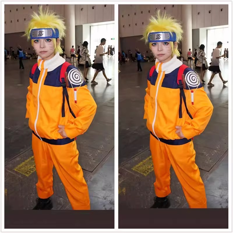 うずまきコスプレ衣装オレンジの服ヘッドバンド & クナイポー - Anime Cosplay Ninja のレビューと価格