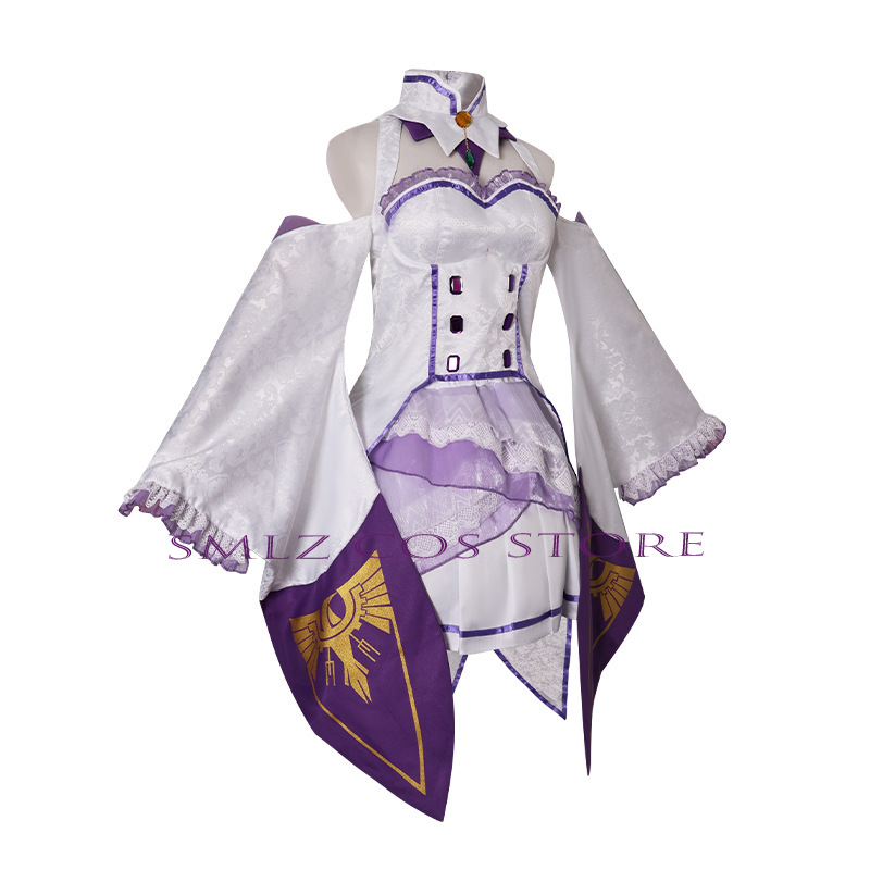 エミリアコスプレアニメ再ゼロカラハジメル異世界生活衣装白制服 - Cosplay Anime Women のレビューと価格