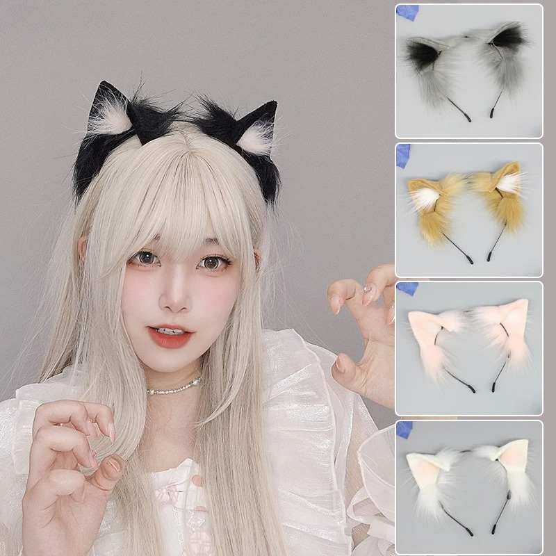 1 個猫耳ハロウィンヘッドバンド女性漫画黒ぬいぐるみヘアバン - Anime Cosplay Girl With Black Hair のレビューと価格