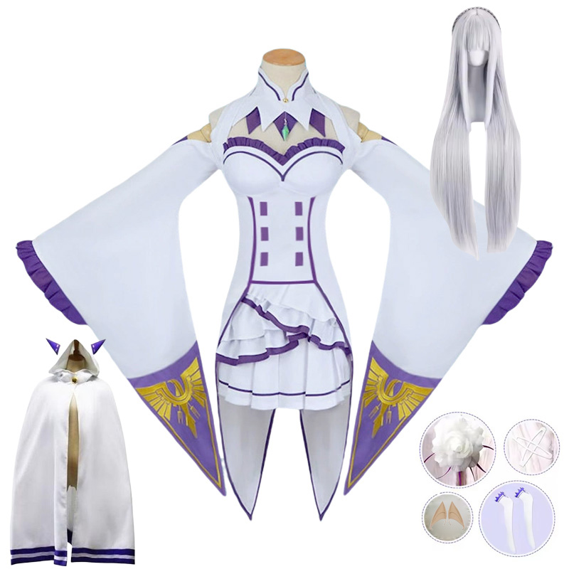 Emilia Cosplay Re Life in a di - Anime Cosplay Re Zero のレビューと価格