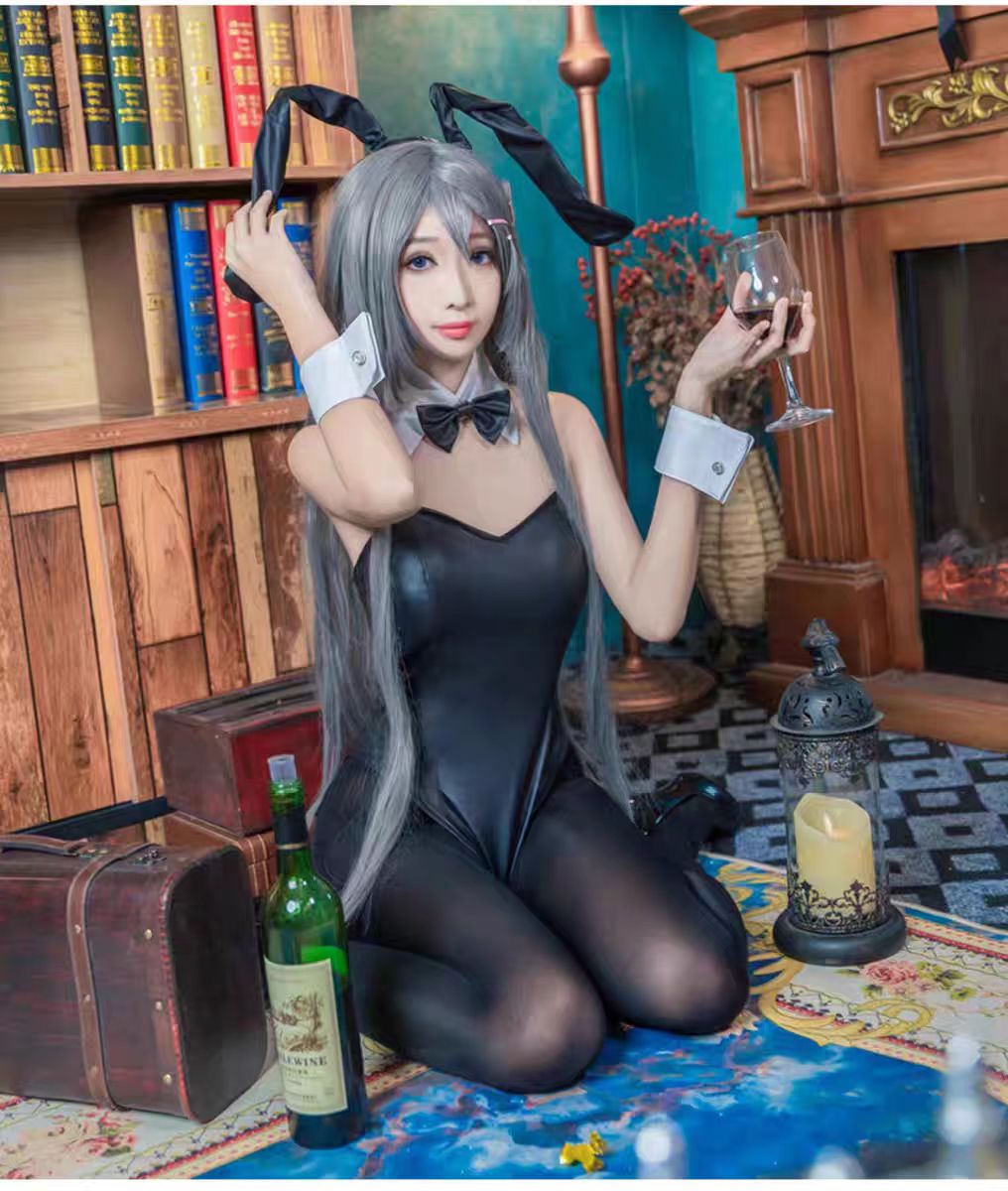 セクシーなバニーガール桜島麻衣コスプレ衣装ジャンプスーツバニ - Anime Cosplay For Girls のレビューと価格