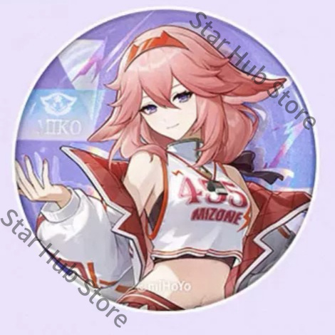 原神インパクト八重巫女三五宮ここみレーザーバッジアクリルスタ - Cosplay Anime Yae Miko のレビューと価格