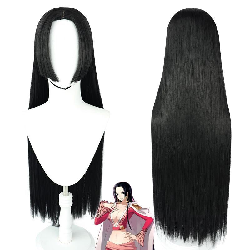 アニメボア・ハンコックコスプレウィッグロングストレート黒髪ロ - Anime Cosplay Girl With Black Hair のレビューと価格