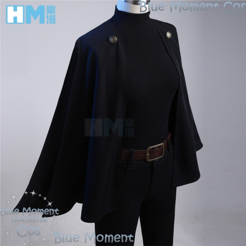 ゼニンマキアニメカイサンコスプレ衣装オールブラックドレス女性 - Anime Cosplay Girl With Black Hair のレビューと価格