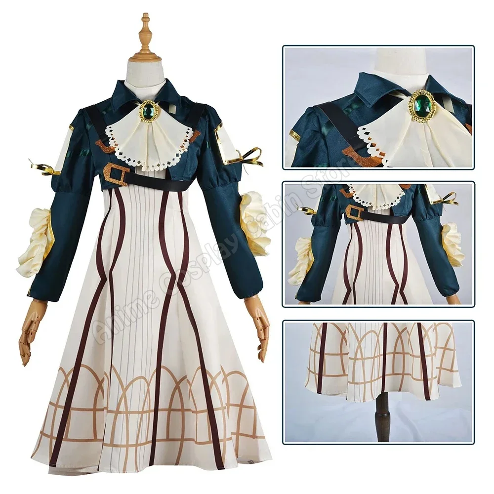アニメヴァイオレットエヴァーガーデンコスプレ衣装ウィッグヴァ - Violet Evergarden Dress のレビューと価格