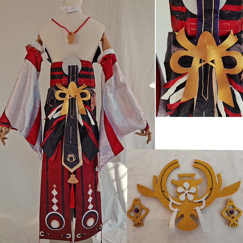 Yae miko-コスプレ衣装ウィッグ,ウィッグコスプレセッ - Cosplay Anime Yae Miko のレビューと価格